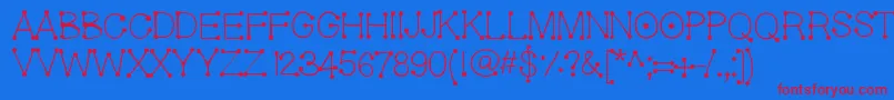 Geldoticalightf Font – Red Fonts on Blue Background