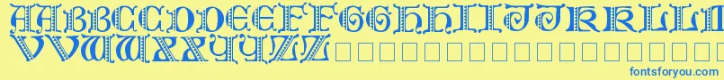 Weitere Informationen zur Folks-Schriftart Folks-Schriftart – Blaue Schriften auf gelbem Hintergrund