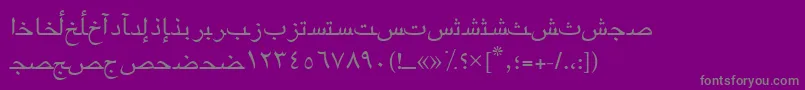 フォントArabicriyadhssk – 紫の背景に灰色の文字