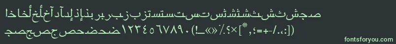 Arabicriyadhssk-fontti – vihreät fontit mustalla taustalla