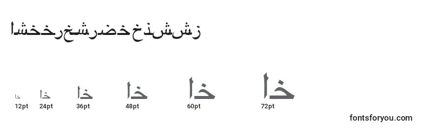 Größen der Schriftart Arabicriyadhssk