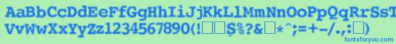 SeeRegular Font – Blue Fonts on Green Background