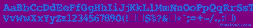 フォントSeeRegular – 紫色の背景に青い文字