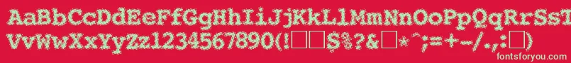 フォントSeeRegular – 赤い背景に緑の文字