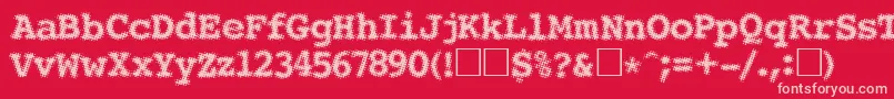 フォントSeeRegular – 赤い背景にピンクのフォント