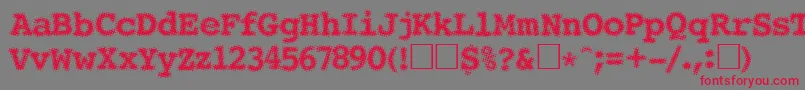 SeeRegular-Schriftart – Rote Schriften auf grauem Hintergrund