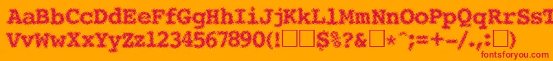 フォントSeeRegular – オレンジの背景に赤い文字
