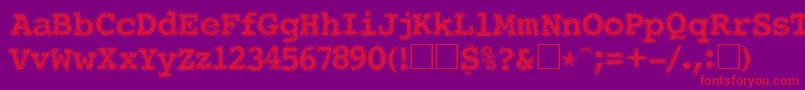 Fonte SeeRegular – fontes vermelhas em um fundo violeta