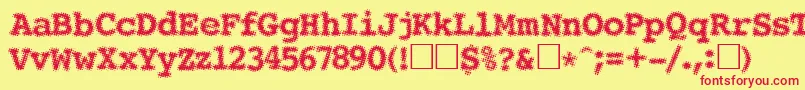 SeeRegular Font – Red Fonts on Yellow Background