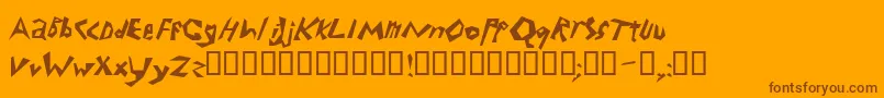 Electrode-Schriftart – Braune Schriften auf orangefarbenem Hintergrund