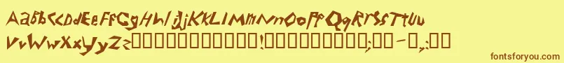Electrode-Schriftart – Braune Schriften auf gelbem Hintergrund