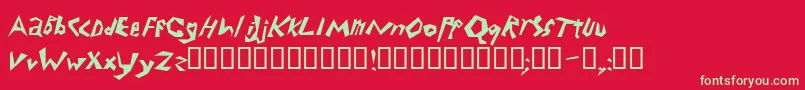 Electrode Font – Green Fonts on Red Background