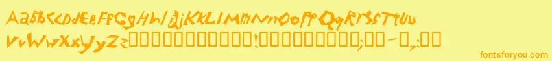 Electrode Font – Orange Fonts on Yellow Background