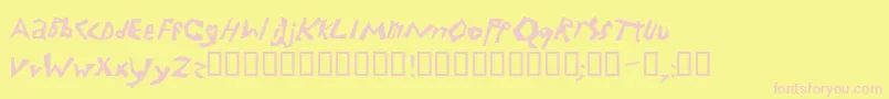 Electrode Font – Pink Fonts on Yellow Background