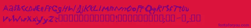 Electrode-Schriftart – Violette Schriften auf rotem Hintergrund