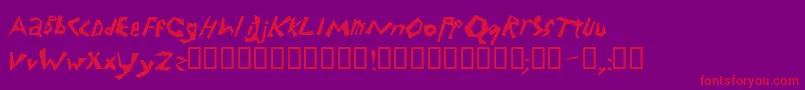 Electrode Font – Red Fonts on Purple Background