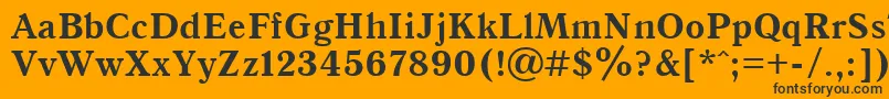 Czcionka Qna65C – czarne czcionki na pomarańczowym tle