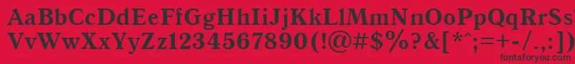 Шрифт Qna65C – чёрные шрифты на красном фоне