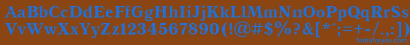 Шрифт Qna65C – синие шрифты на коричневом фоне
