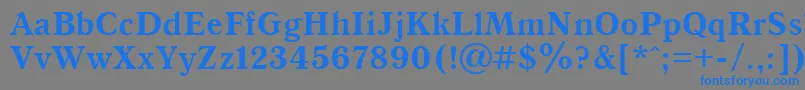 フォントQna65C – 灰色の背景に青い文字