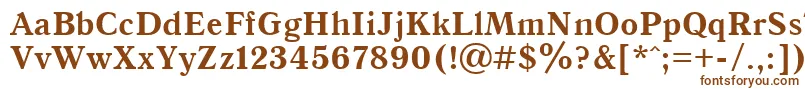 Czcionka Qna65C – brązowe czcionki na białym tle