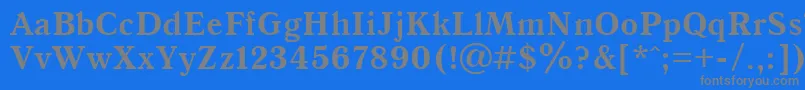 フォントQna65C – 青い背景に灰色の文字