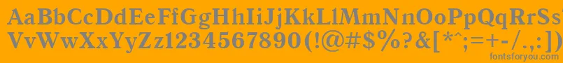 Czcionka Qna65C – szare czcionki na pomarańczowym tle