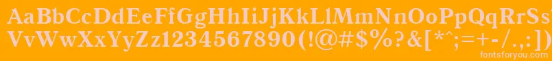 Qna65C-Schriftart – Rosa Schriften auf orangefarbenem Hintergrund