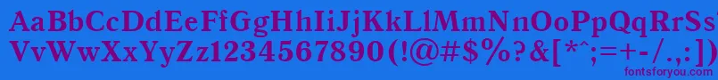 Qna65C Font – Purple Fonts on Blue Background