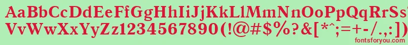 Qna65C Font – Red Fonts on Green Background