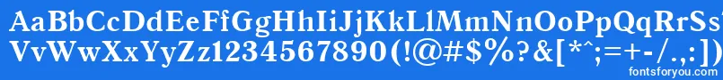 Czcionka Qna65C – białe czcionki na niebieskim tle