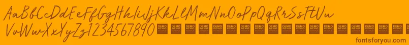 RunWildDemo Font – Brown Fonts on Orange Background