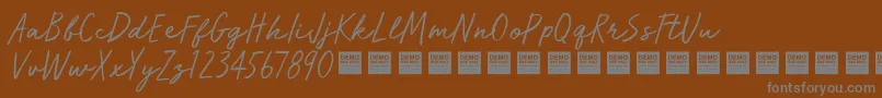 RunWildDemo Font – Gray Fonts on Brown Background