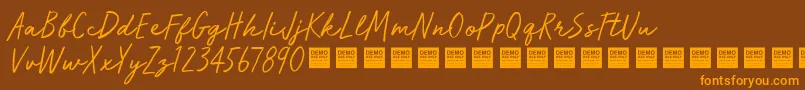 RunWildDemo Font – Orange Fonts on Brown Background
