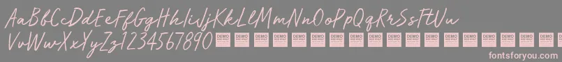 RunWildDemo-Schriftart – Rosa Schriften auf grauem Hintergrund