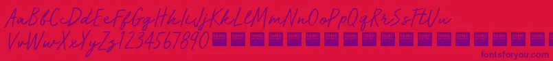 RunWildDemo Font – Purple Fonts on Red Background
