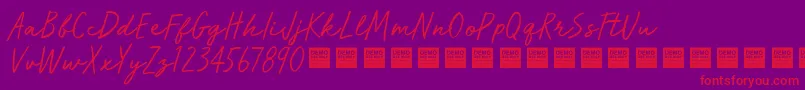 RunWildDemo Font – Red Fonts on Purple Background