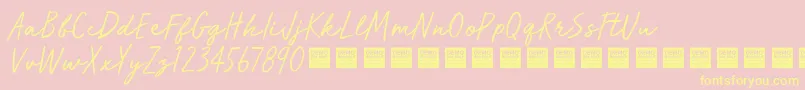 RunWildDemo Font – Yellow Fonts on Pink Background