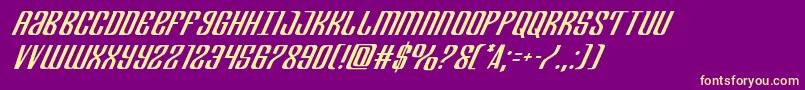 Departmenthital Font – Yellow Fonts on Purple Background