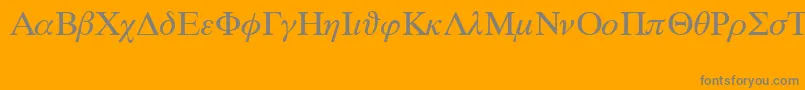 Symbprop-Schriftart – Graue Schriften auf orangefarbenem Hintergrund