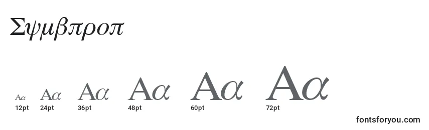 Symbprop Font Sizes