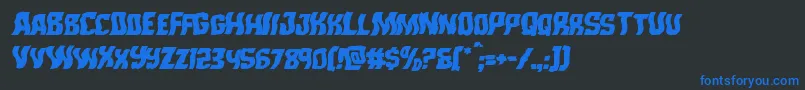 Monsterhunterwarpital Font – Blue Fonts on Black Background