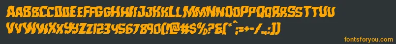Monsterhunterwarpital-Schriftart – Orangefarbene Schriften auf schwarzem Hintergrund