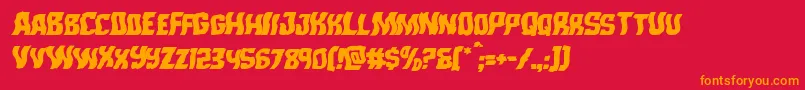 Monsterhunterwarpital Font – Orange Fonts on Red Background