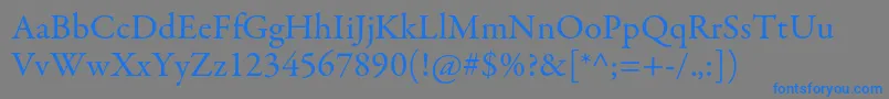 フォントGaramondpremrpro – 灰色の背景に青い文字