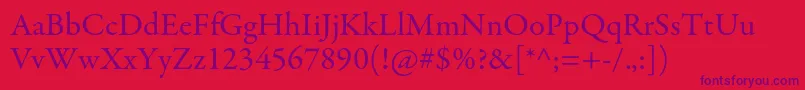 Garamondpremrpro Font – Purple Fonts on Red Background