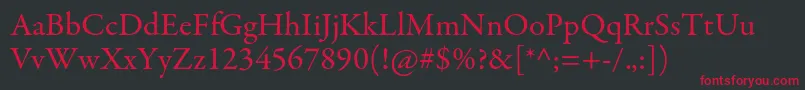 Garamondpremrpro Font – Red Fonts on Black Background