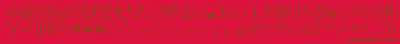 Шрифт XCryptionLight – коричневые шрифты на красном фоне