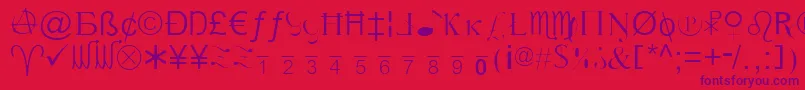 XCryptionLight Font – Purple Fonts on Red Background