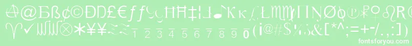 フォントXCryptionLight – 緑の背景に白い文字